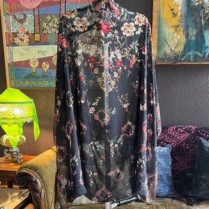 Camilla Black Floral Shrug / scarf